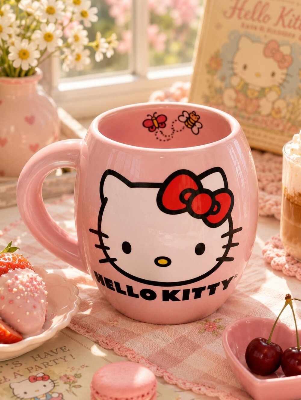 Hello Kitty Pink Ceramic Oversized Mug 2011 Sanrio Vandor
